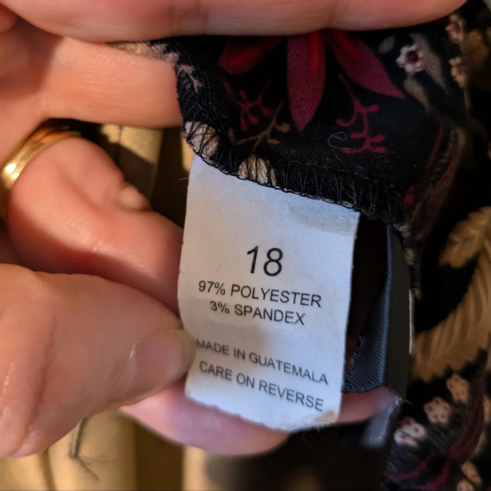 Vintage Dark Romantic Floral Maxi Skirt Size 18 - Picture 7 of 7